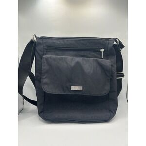 BAGGALLINI Purse Black Cheetah Print Nylon Town Bagg Crossbody Lightweight Bag